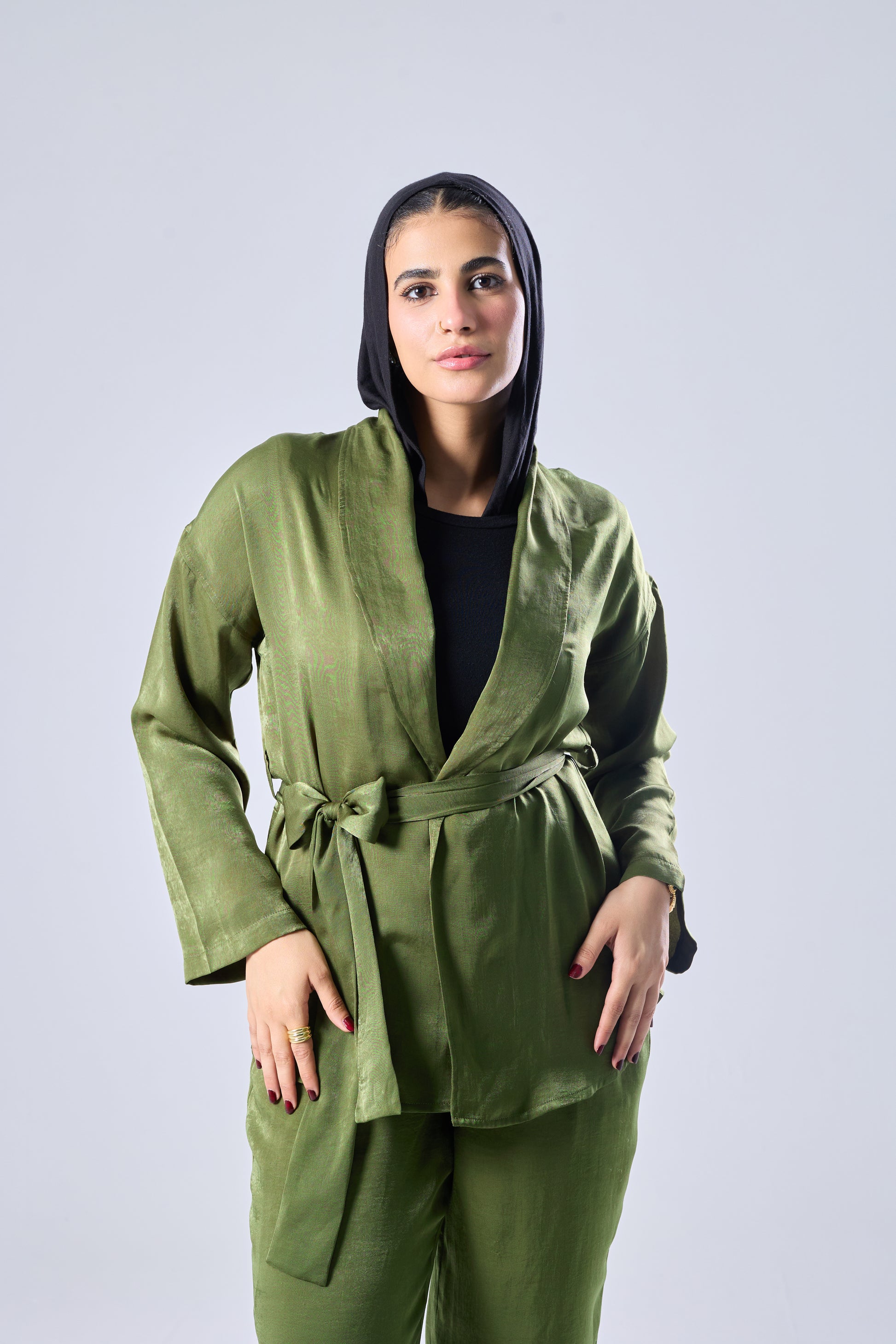 The olive blouse
