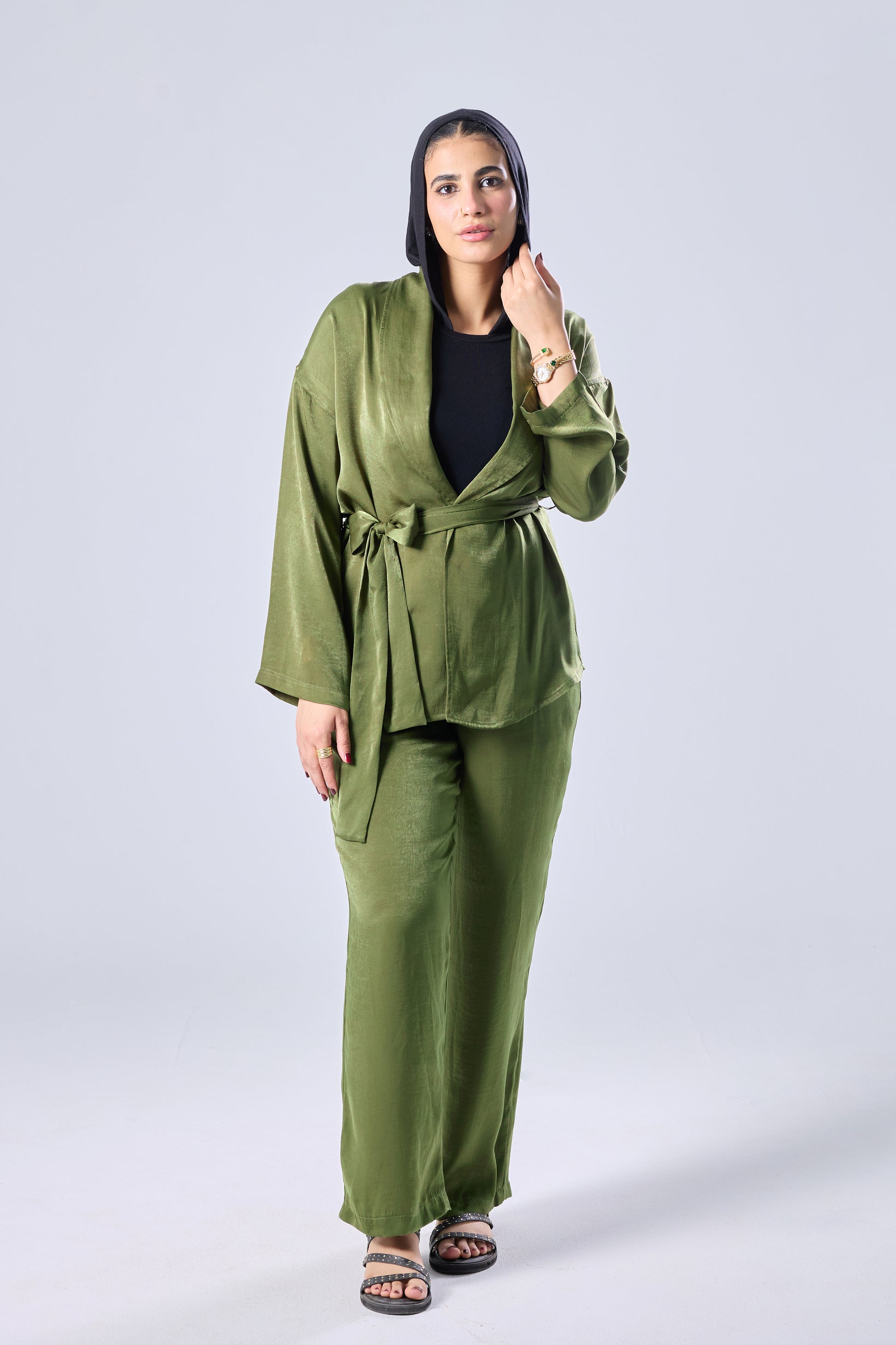 The olive suit