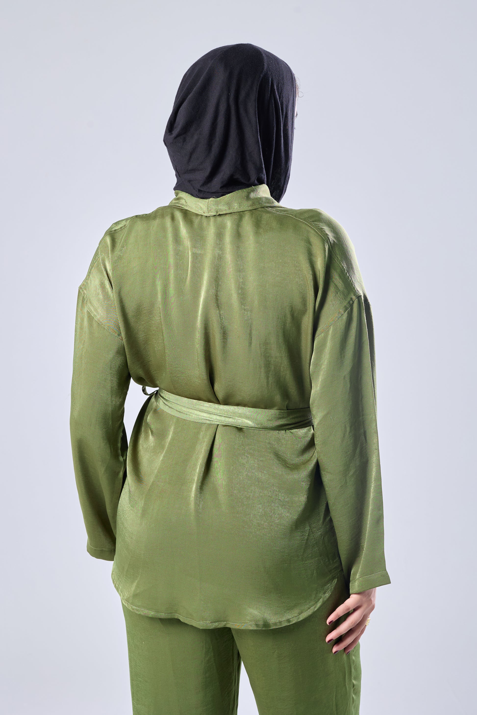 The olive blouse