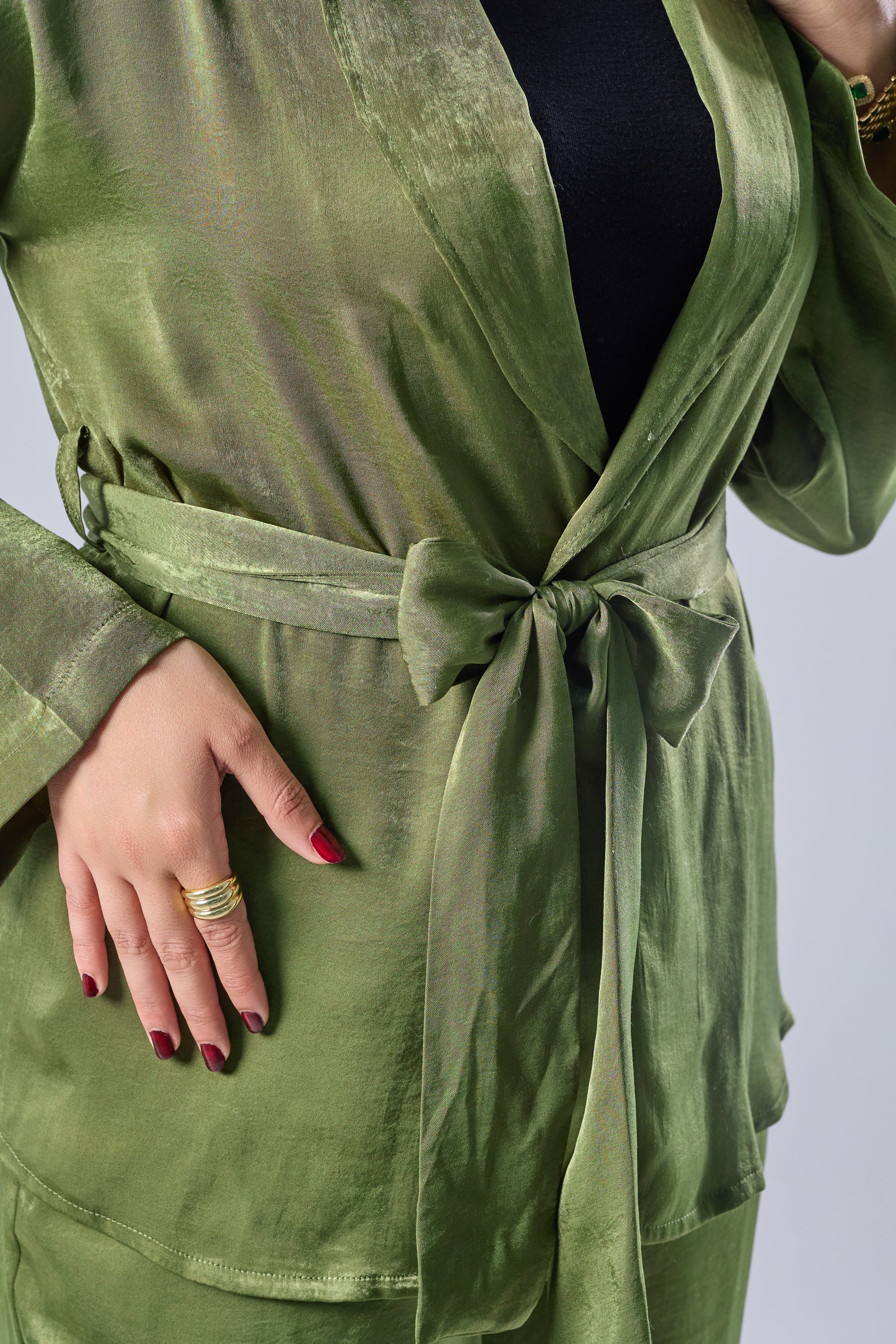 The olive blouse