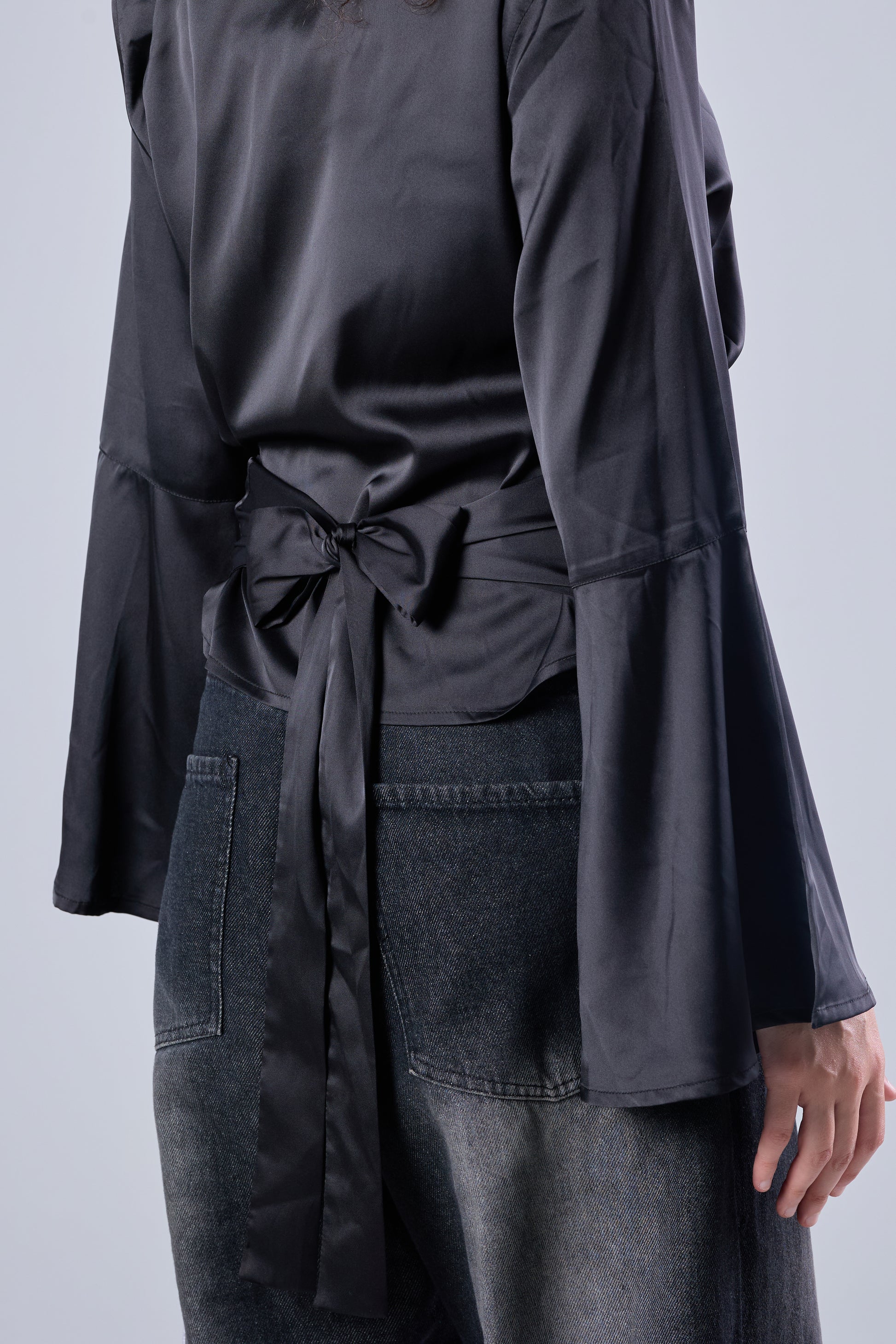 Satin Blouse - black