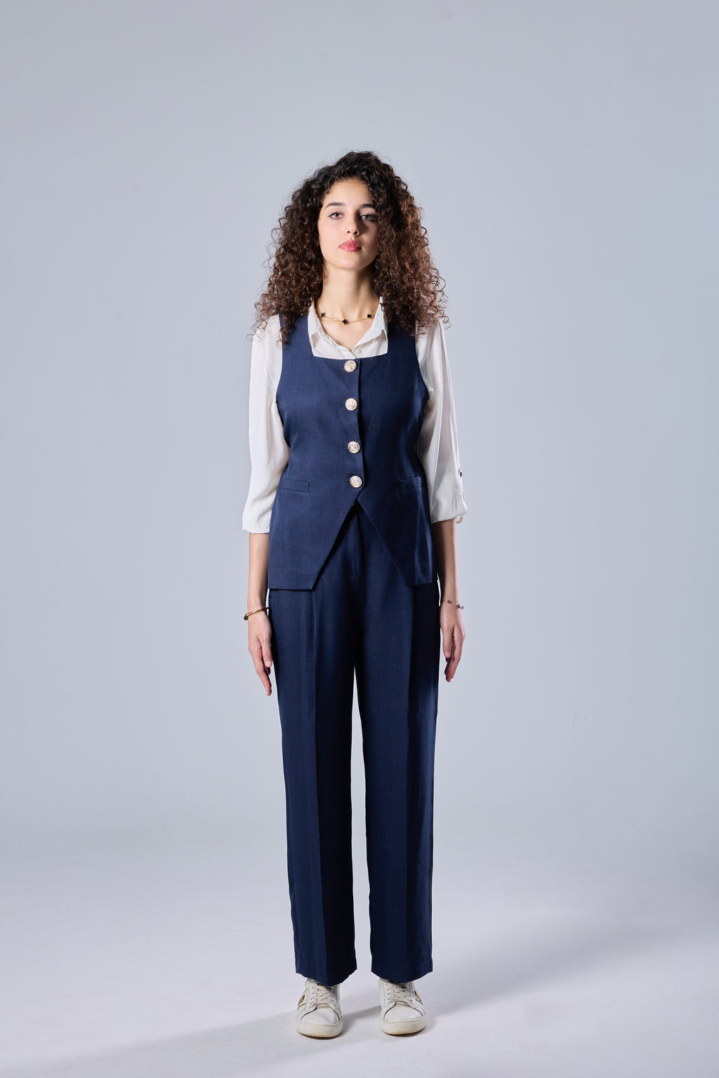 The navy suit