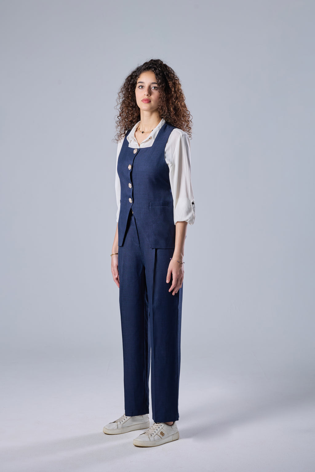 The navy suit