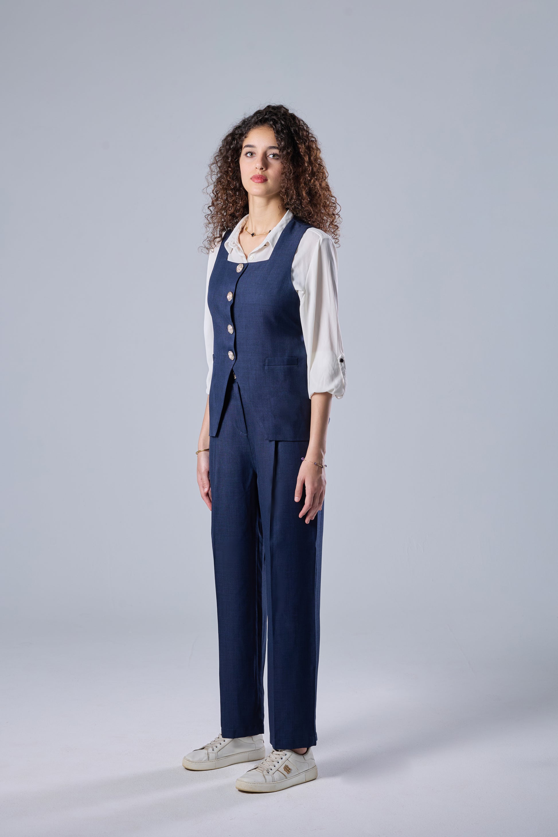 The navy suit