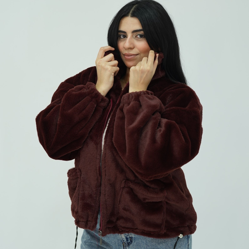 Fur Burgundy jacket