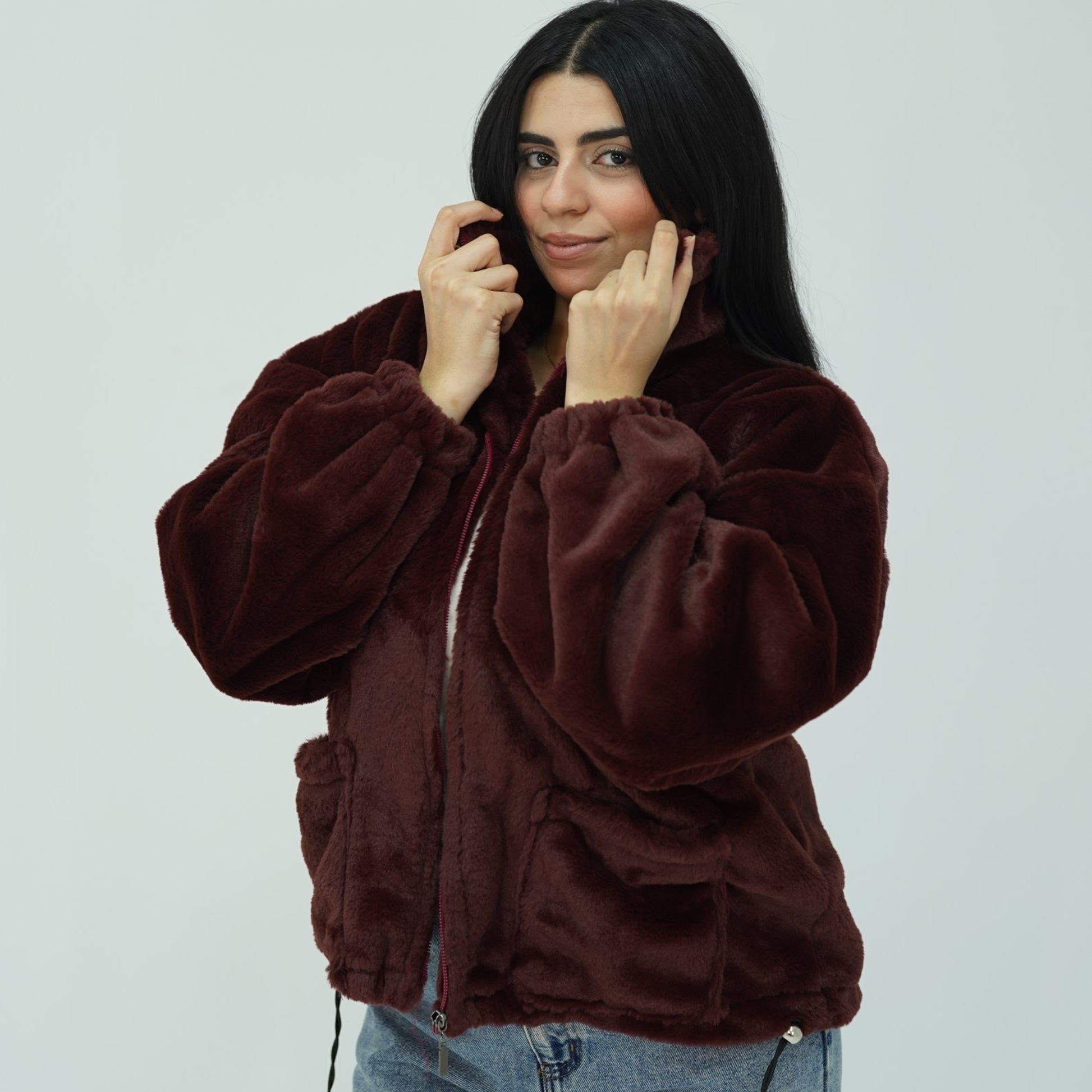 Fur Burgundy jacket