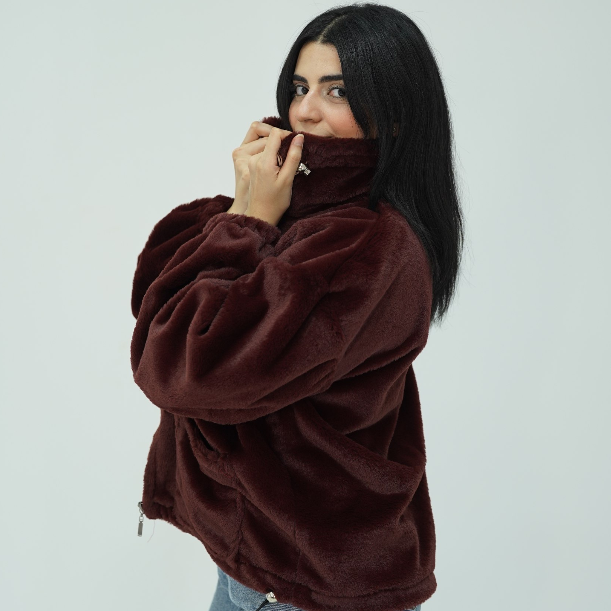 Fur Burgundy jacket