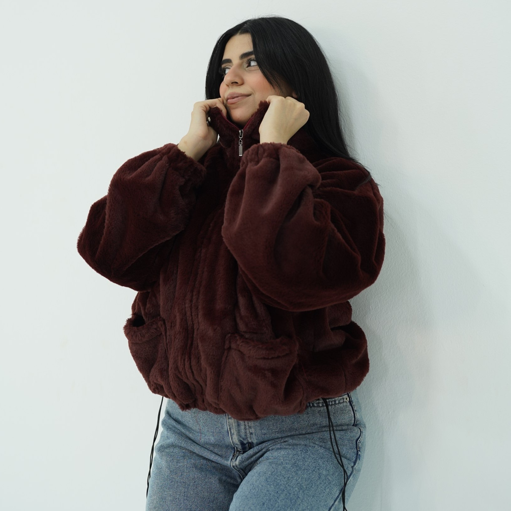 Fur Burgundy jacket